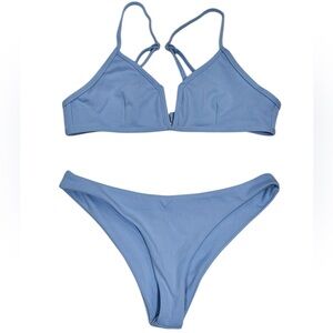 Zaful Sz M / 6 Swimsuit Blue Bikini Beach Vacation
